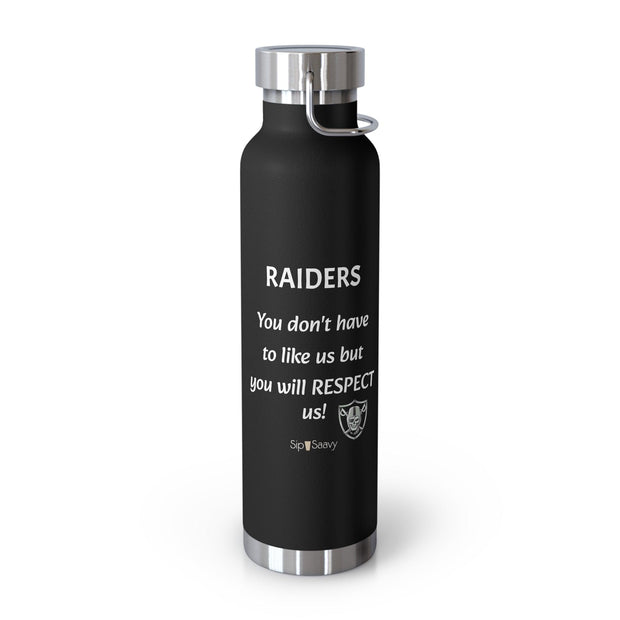 Raiders - "Respect" Insulated Bottle, 22oz - Sip-Saavy 