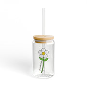 Sipper Glass, with your name and flower - Sip-Saavy 