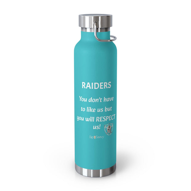 Raiders - "Respect" Insulated Bottle, 22oz - Sip-Saavy 