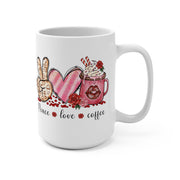 Peace, Love, Coffee Mug 15oz - Sip-Saavy 