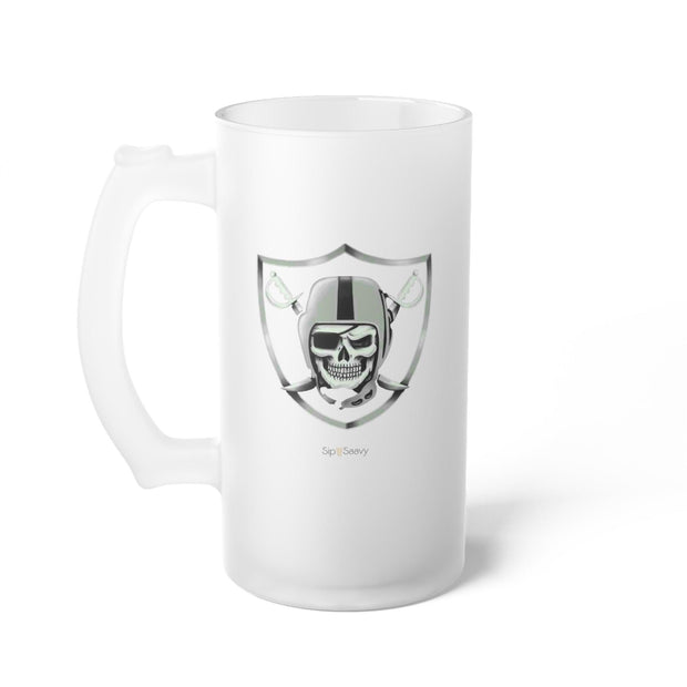 Frosted Raider's Glass Beer Mug - Sip-Saavy 