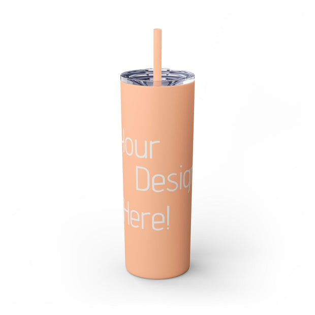 Your Design Here Skinny Tumbler with Straw, 20oz - Sip-Saavy 