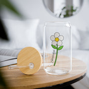 Sipper Glass, with your name and flower - Sip-Saavy 