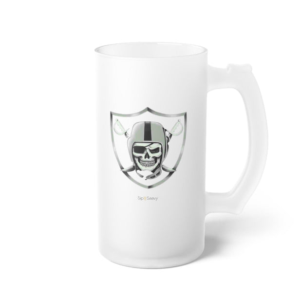 Frosted Raider's Glass Beer Mug - Sip-Saavy 