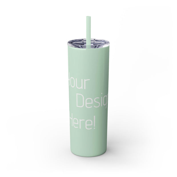 Your Design Here Skinny Tumbler with Straw, 20oz - Sip-Saavy 