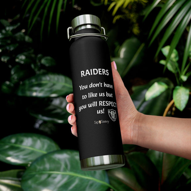 Raiders - "Respect" Insulated Bottle, 22oz - Sip-Saavy 