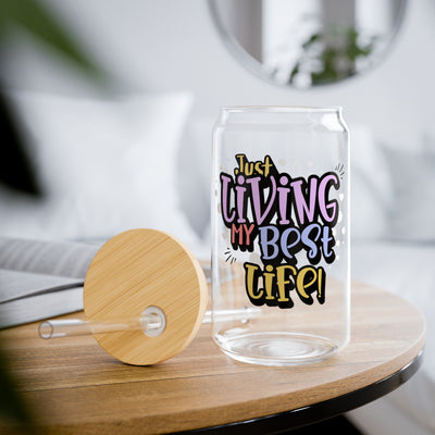 Living my Best Life Sipper Glass, 16oz - Sip-Saavy 