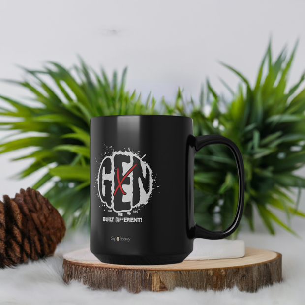 All Black Gen X Mug 15oz - Sip-Saavy 